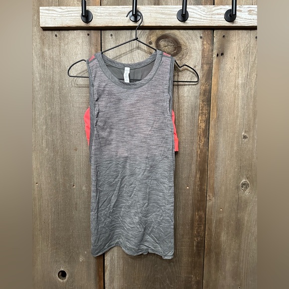 lululemon athletica Tops - Lululemon Work The Circuit Tank in Heather Slate Gray Electric Coral Size 8
